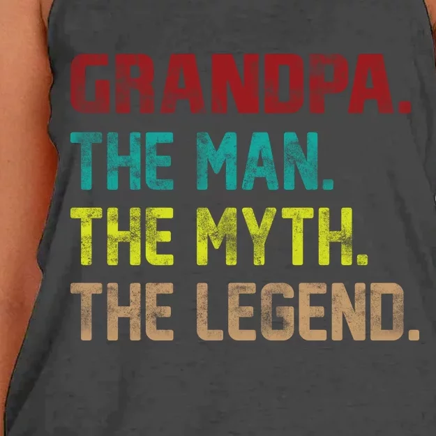 Grandpa The Man The Myth The Legend Women's Knotted Racerback Tank