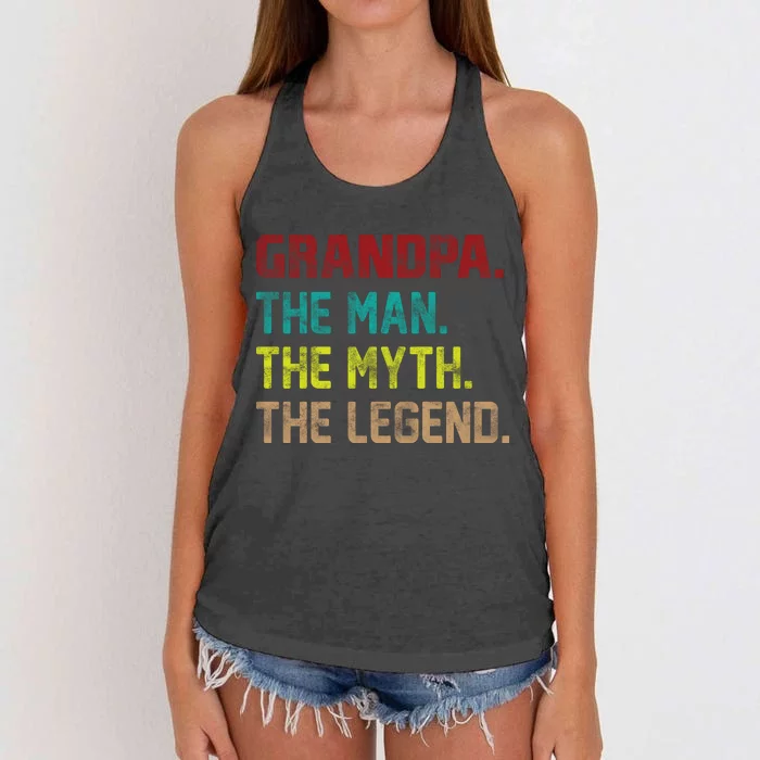 Grandpa The Man The Myth The Legend Women's Knotted Racerback Tank