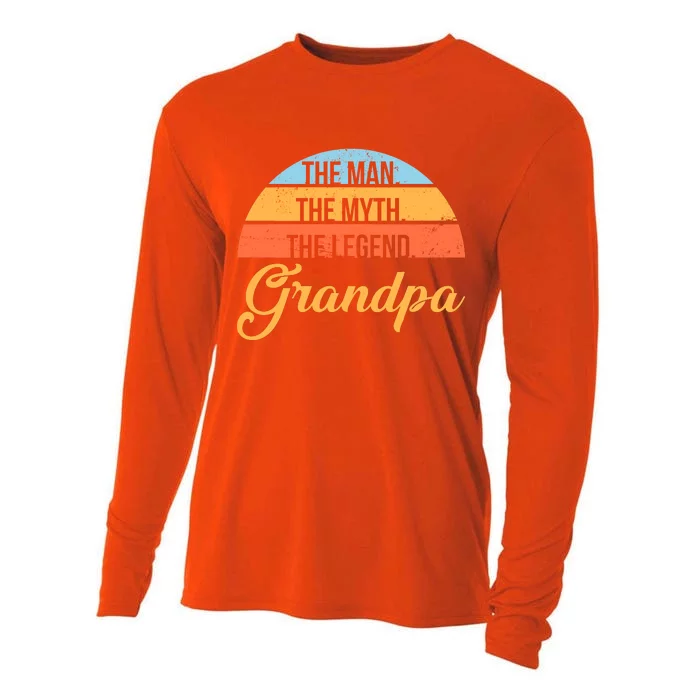 Grandpa The Man The Myth The Legend Saying Cooling Performance Long Sleeve Crew