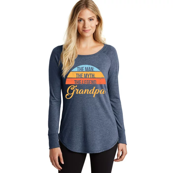 Grandpa The Man The Myth The Legend Saying Women's Perfect Tri Tunic Long Sleeve Shirt