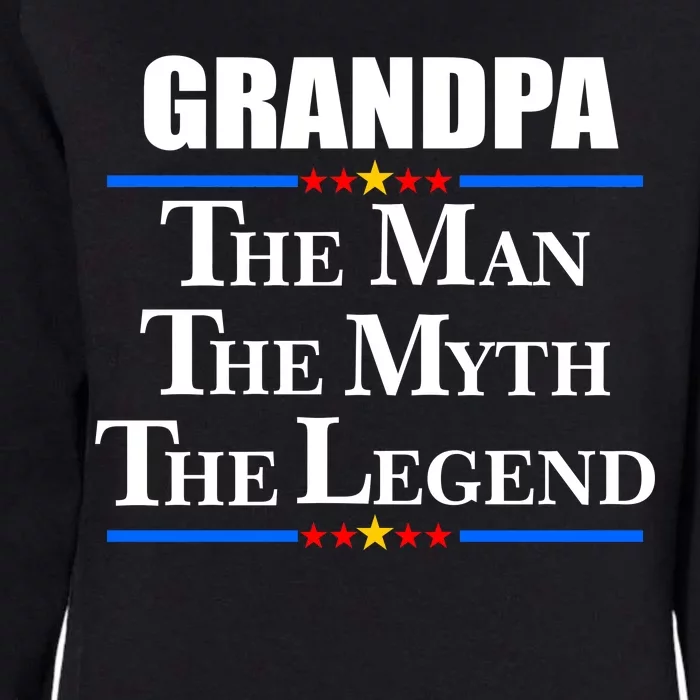 Grandpa The Man The Myth The Legend Stars Womens California Wash Sweatshirt