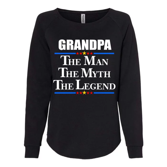 Grandpa The Man The Myth The Legend Stars Womens California Wash Sweatshirt