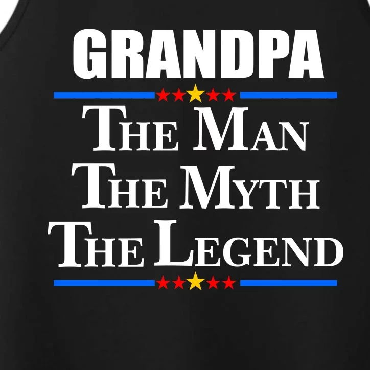 Grandpa The Man The Myth The Legend Stars Performance Tank