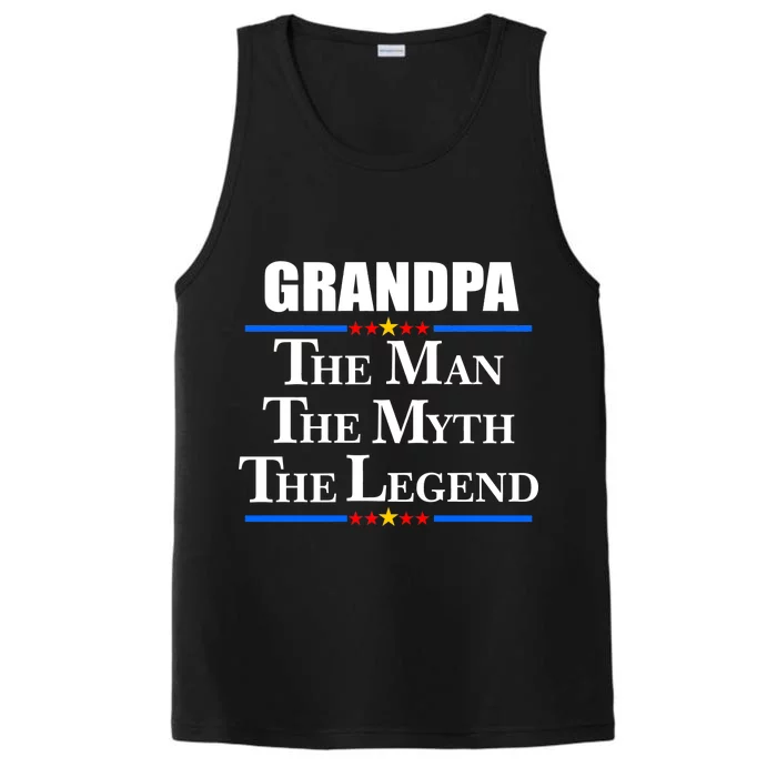 Grandpa The Man The Myth The Legend Stars Performance Tank