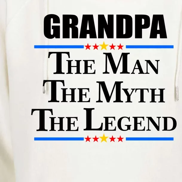 Grandpa The Man The Myth The Legend Stars Womens Funnel Neck Pullover Hood