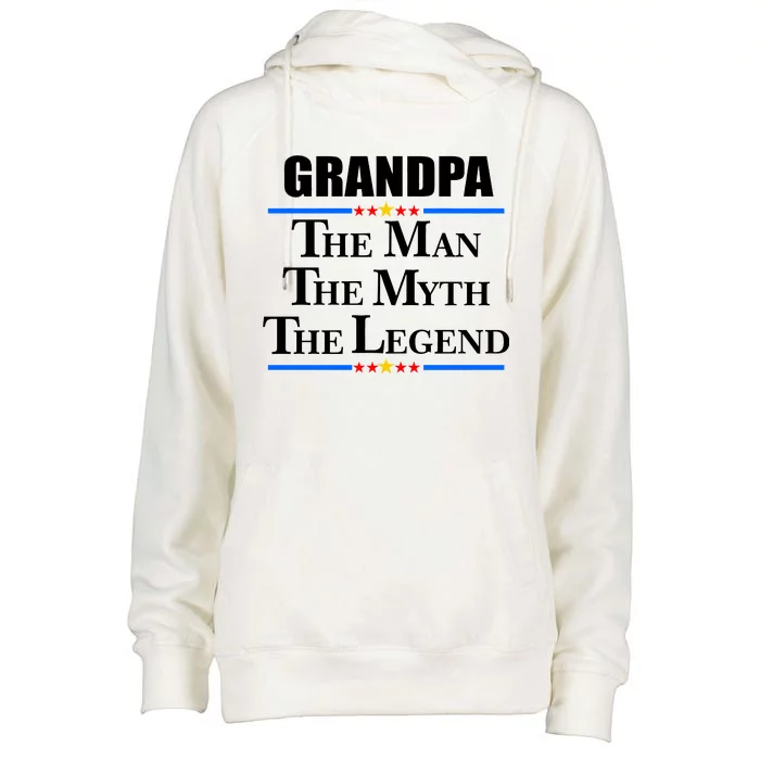 Grandpa The Man The Myth The Legend Stars Womens Funnel Neck Pullover Hood