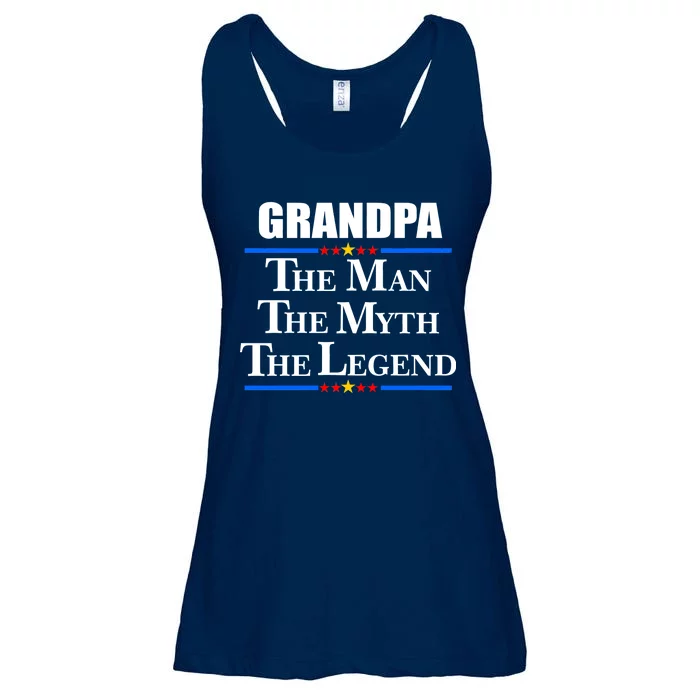 Grandpa The Man The Myth The Legend Stars Ladies Essential Flowy Tank