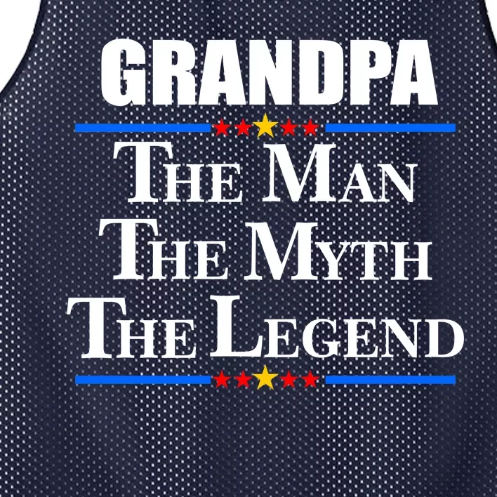 Grandpa The Man The Myth The Legend Stars Mesh Reversible Basketball Jersey Tank