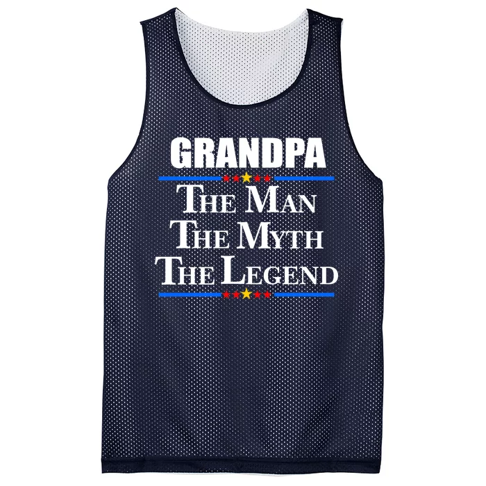 Grandpa The Man The Myth The Legend Stars Mesh Reversible Basketball Jersey Tank