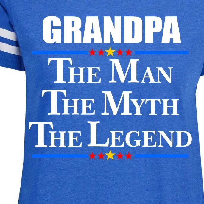 Grandpa The Man The Myth The Legend Stars Enza Ladies Jersey Football T-Shirt