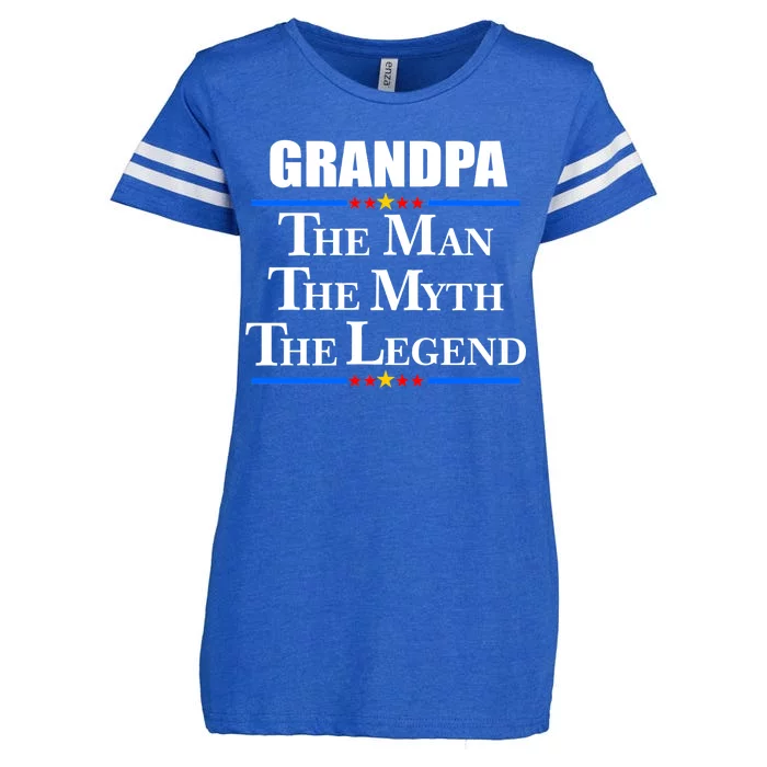 Grandpa The Man The Myth The Legend Stars Enza Ladies Jersey Football T-Shirt