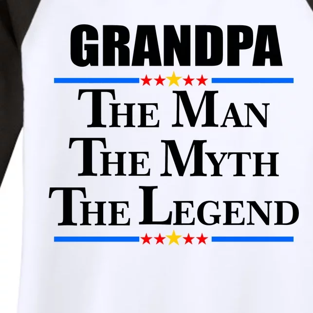 Grandpa The Man The Myth The Legend Stars Women's Tri-Blend 3/4-Sleeve Raglan Shirt