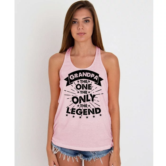 Grandpa The One The Only The Legend Women's Knotted Racerback Tank