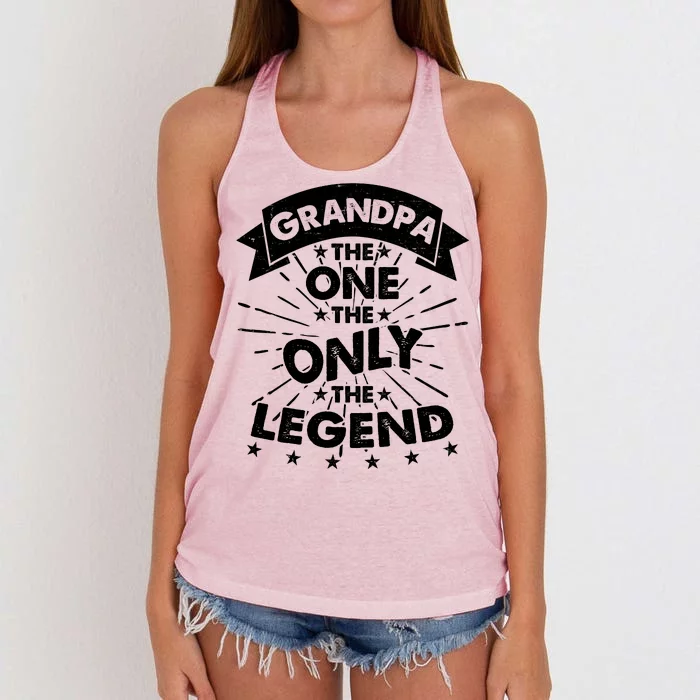 Grandpa The One The Only The Legend Women's Knotted Racerback Tank