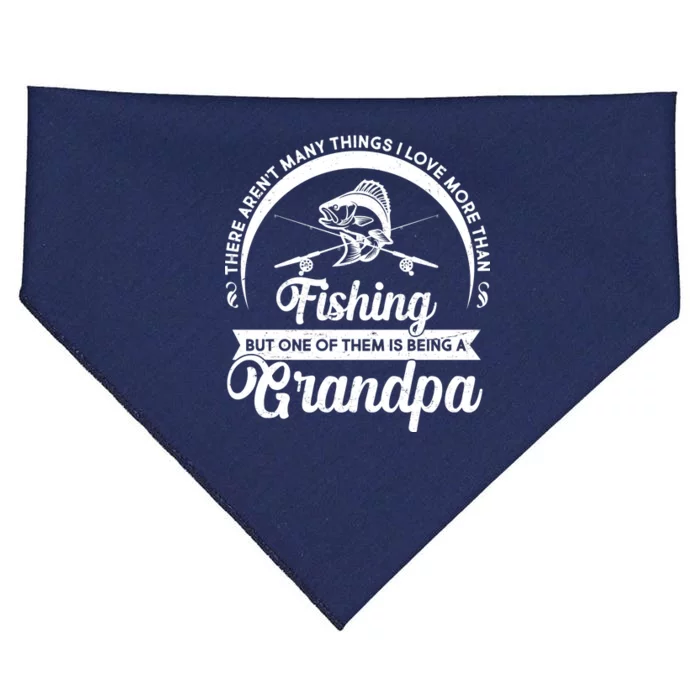 Grandpa There Aren't Many Things I Love More Than Fishing USA-Made Doggie Bandana