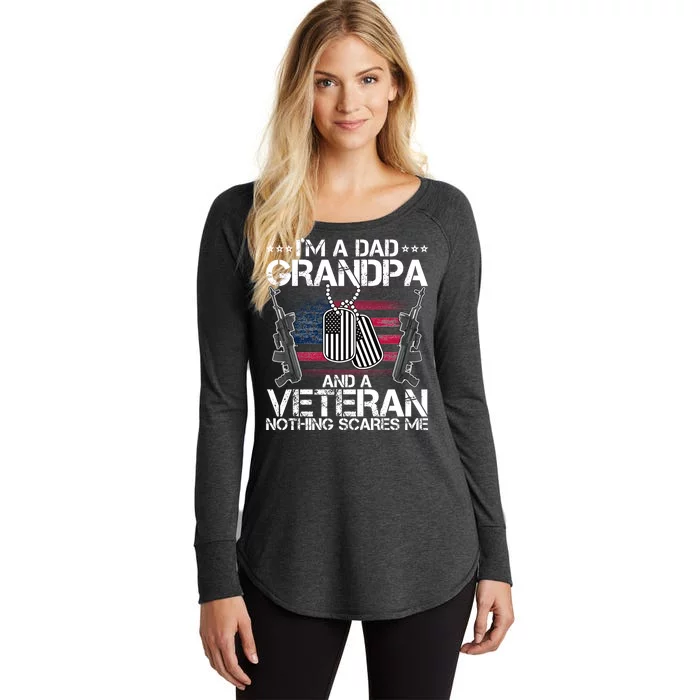 Grandpa Veteran Nothing Scares Me Women's Perfect Tri Tunic Long Sleeve Shirt