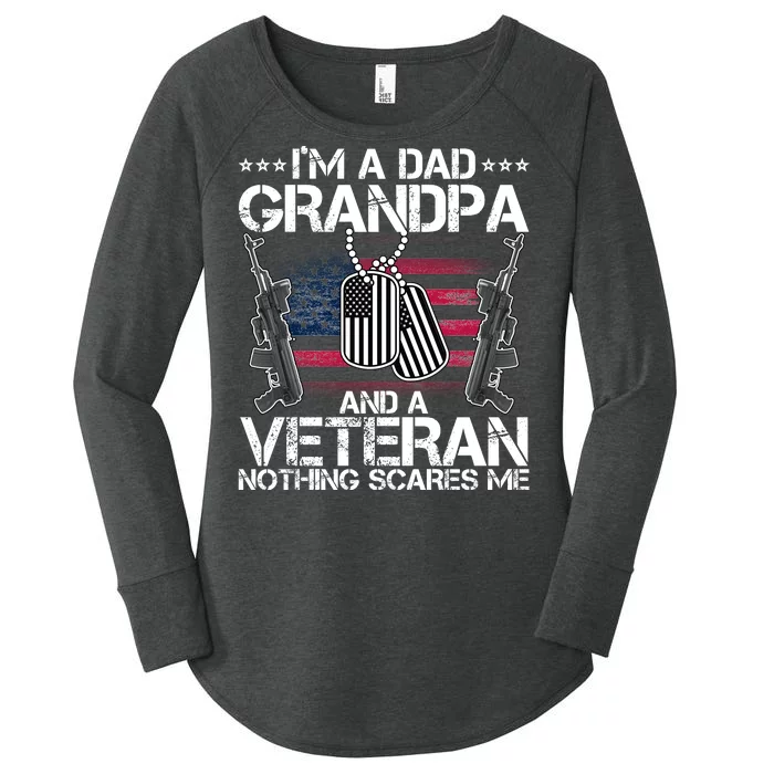 Grandpa Veteran Nothing Scares Me Women's Perfect Tri Tunic Long Sleeve Shirt