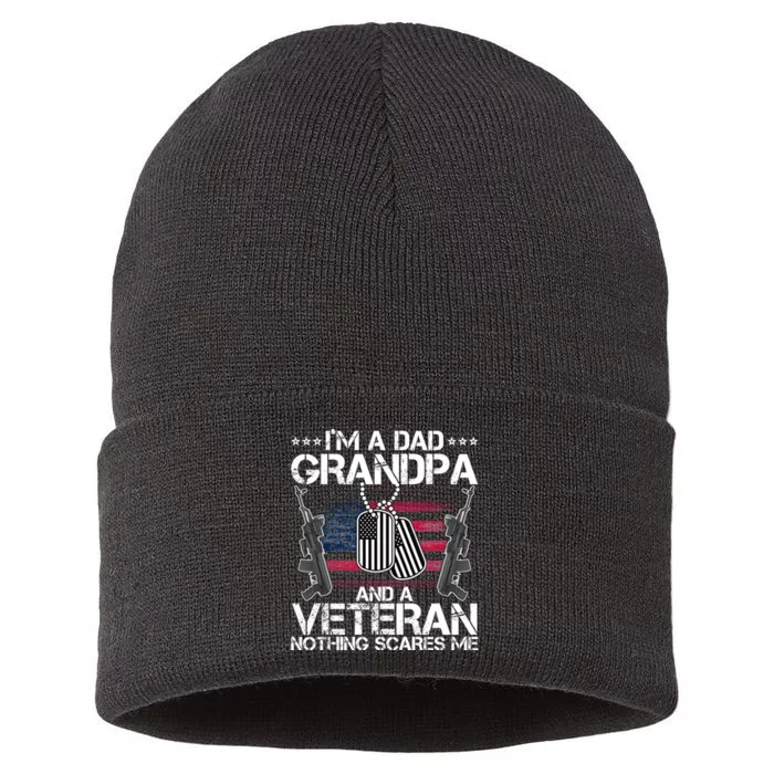 Grandpa Veteran Nothing Scares Me Sustainable Knit Beanie