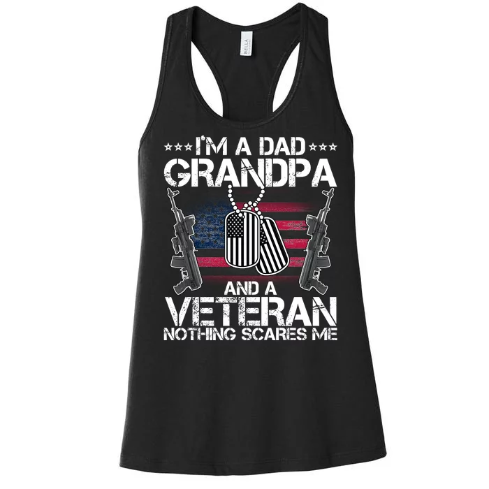 Grandpa Veteran Nothing Scares Me Women's Racerback Tank