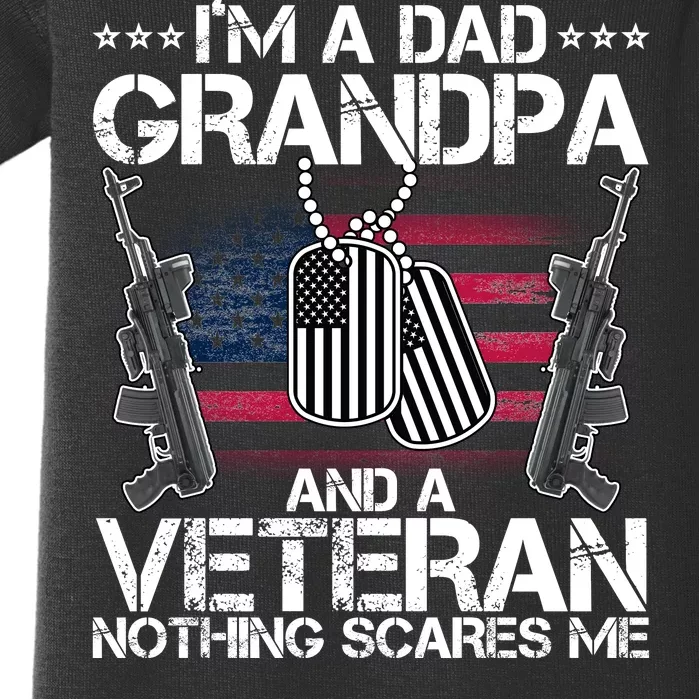 Grandpa Veteran Nothing Scares Me Baby Bodysuit