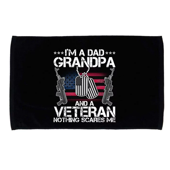 Grandpa Veteran Nothing Scares Me Microfiber Hand Towel