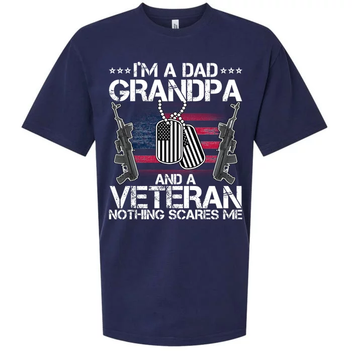 Grandpa Veteran Nothing Scares Me Sueded Cloud Jersey T-Shirt