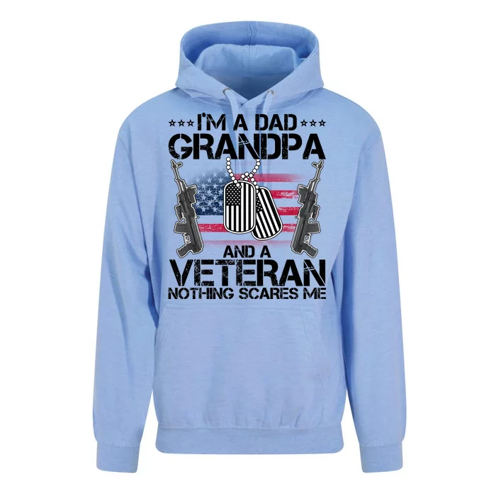 Grandpa Veteran Nothing Scares Me Unisex Surf Hoodie