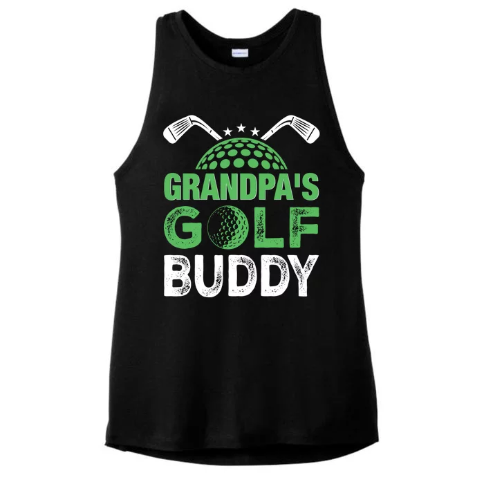 Grandpas Golf Buddy Fathers Day Ladies Tri-Blend Wicking Tank