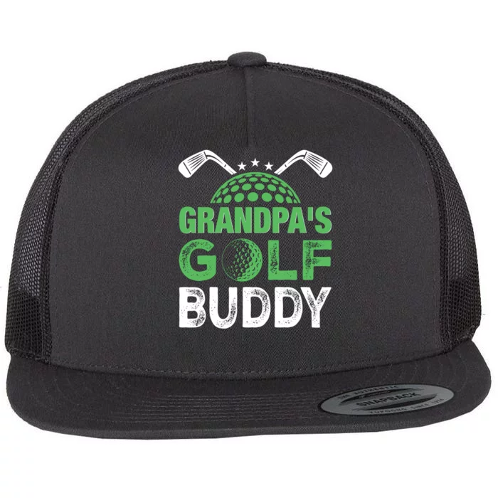 Grandpas Golf Buddy Fathers Day Flat Bill Trucker Hat