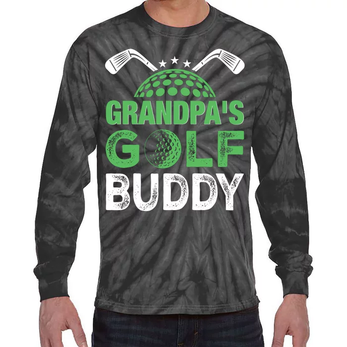 Grandpas Golf Buddy Fathers Day Tie-Dye Long Sleeve Shirt