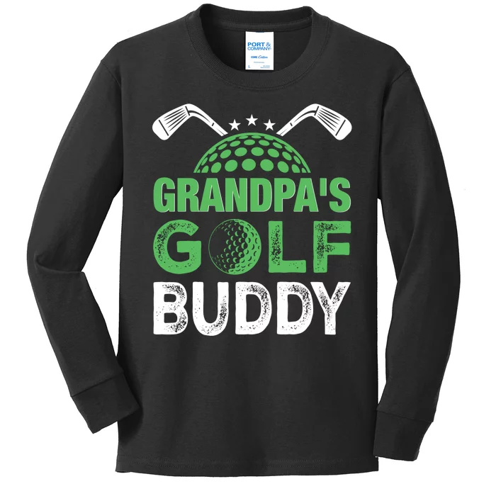 Grandpas Golf Buddy Fathers Day Kids Long Sleeve Shirt