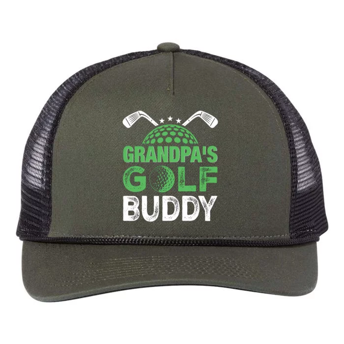 Grandpas Golf Buddy Fathers Day Retro Rope Trucker Hat Cap