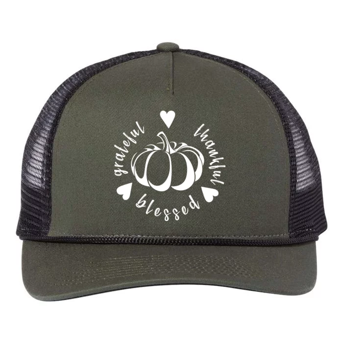 Grateful Faithful Blessed Retro Rope Trucker Hat Cap