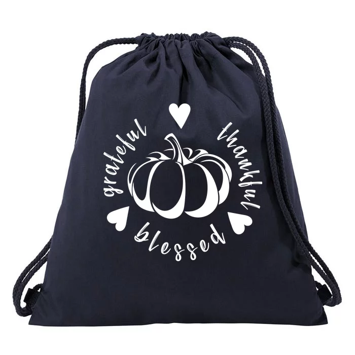 Grateful Faithful Blessed Drawstring Bag