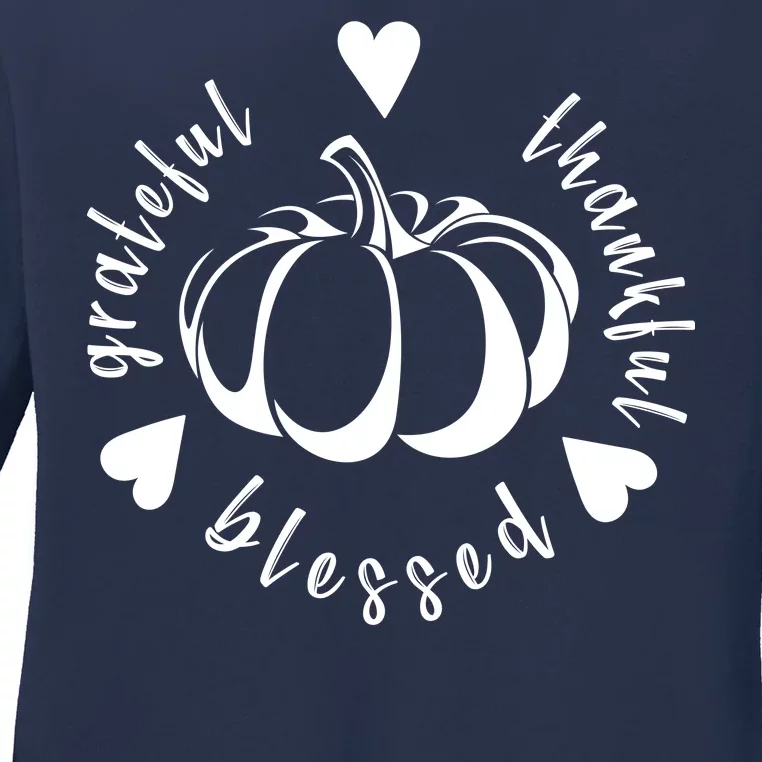 Grateful Faithful Blessed Ladies Long Sleeve Shirt