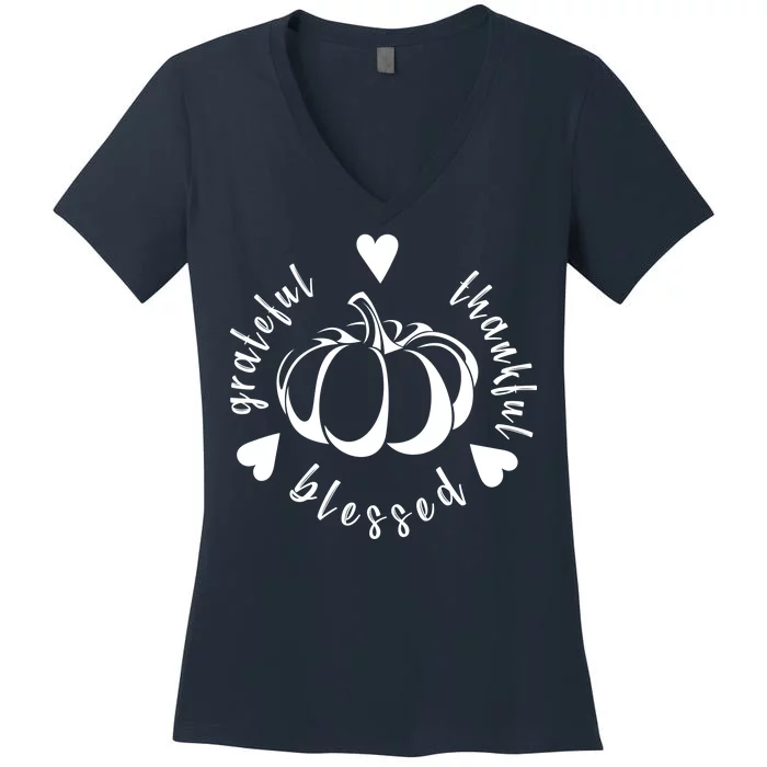 Grateful Faithful Blessed Women's V-Neck T-Shirt