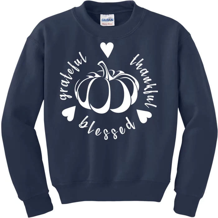 Grateful Faithful Blessed Kids Sweatshirt