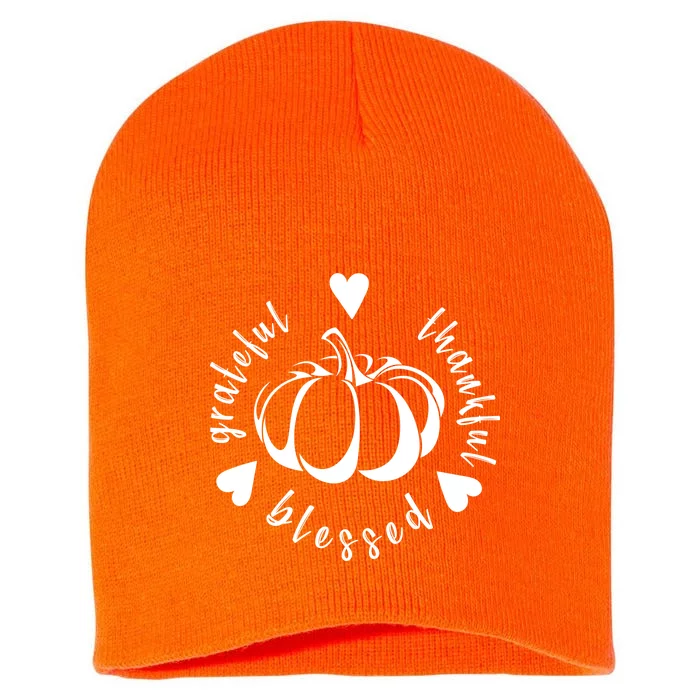 Grateful Faithful Blessed Short Acrylic Beanie