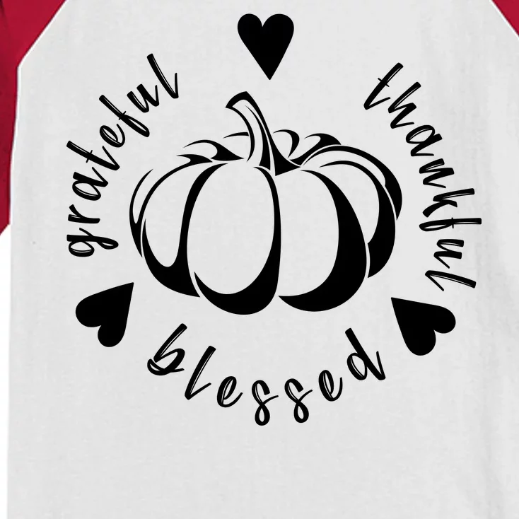 Grateful Faithful Blessed Kids Colorblock Raglan Jersey