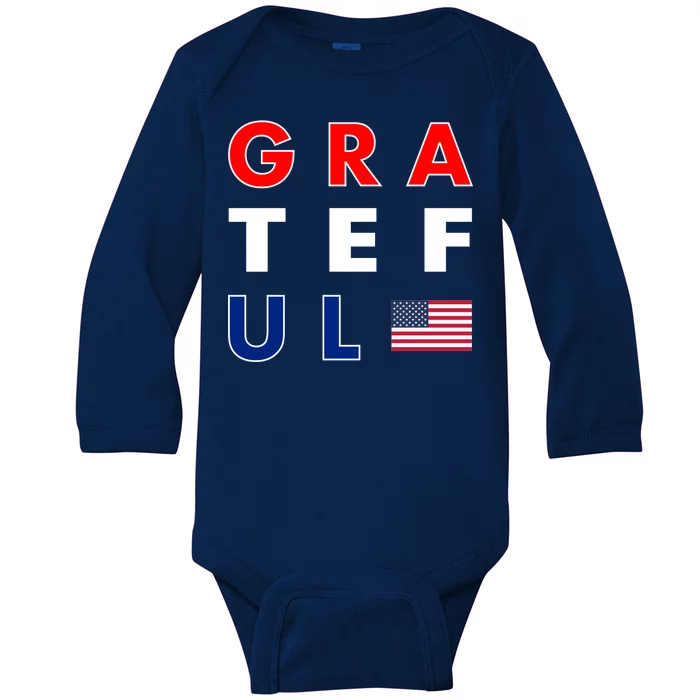 Grateful for America Baby Long Sleeve Bodysuit