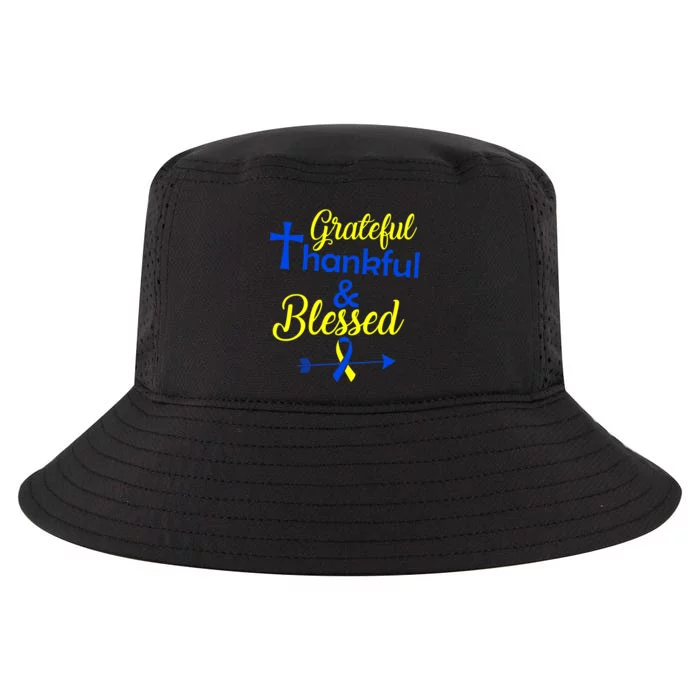 Grateful Thankful & Blessed Down Syndrome Cool Comfort Performance Bucket Hat