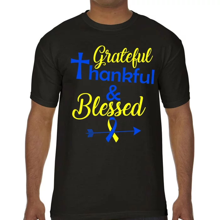 Grateful Thankful & Blessed Down Syndrome Comfort Colors T-Shirt