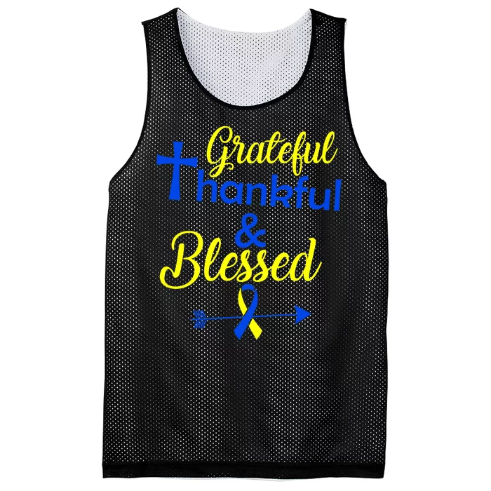 Grateful Thankful & Blessed Down Syndrome Mesh Reversible Basketball Jersey Tank