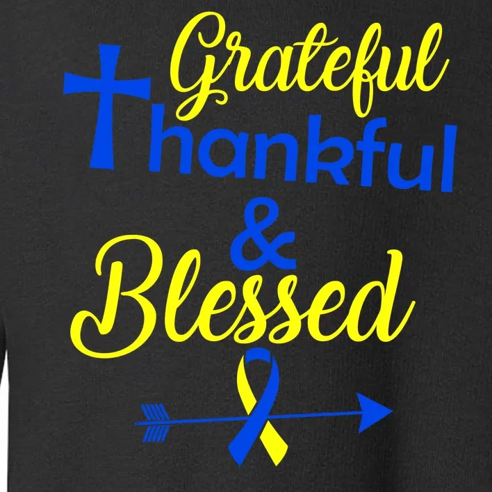 Grateful Thankful & Blessed Down Syndrome Toddler Sweatshirt