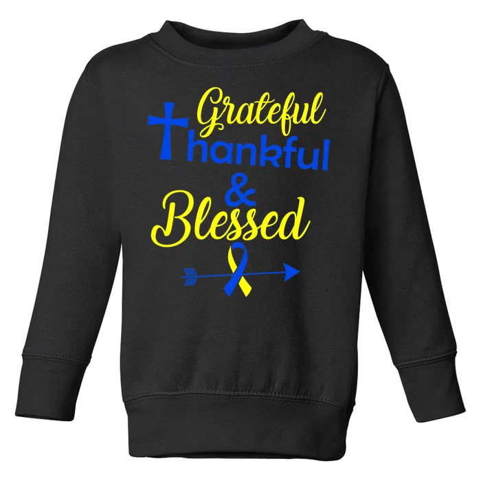 Grateful Thankful & Blessed Down Syndrome Toddler Sweatshirt