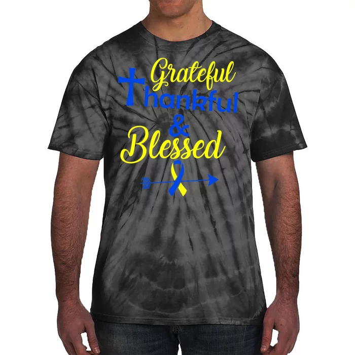 Grateful Thankful & Blessed Down Syndrome Tie-Dye T-Shirt