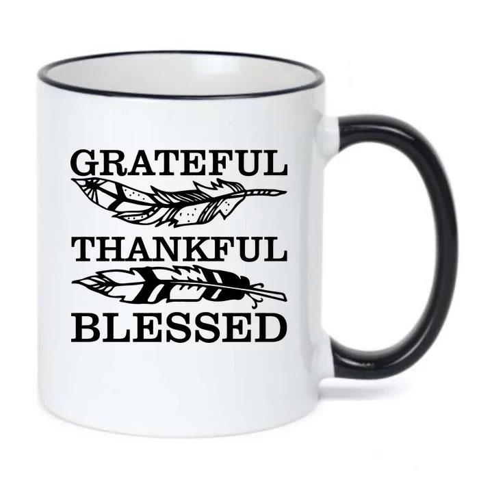 Grateful Thankful And Blessed Black Color Changing Mug