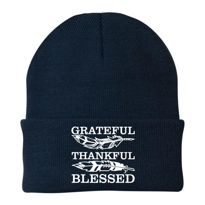 Grateful Thankful And Blessed Knit Cap Winter Beanie