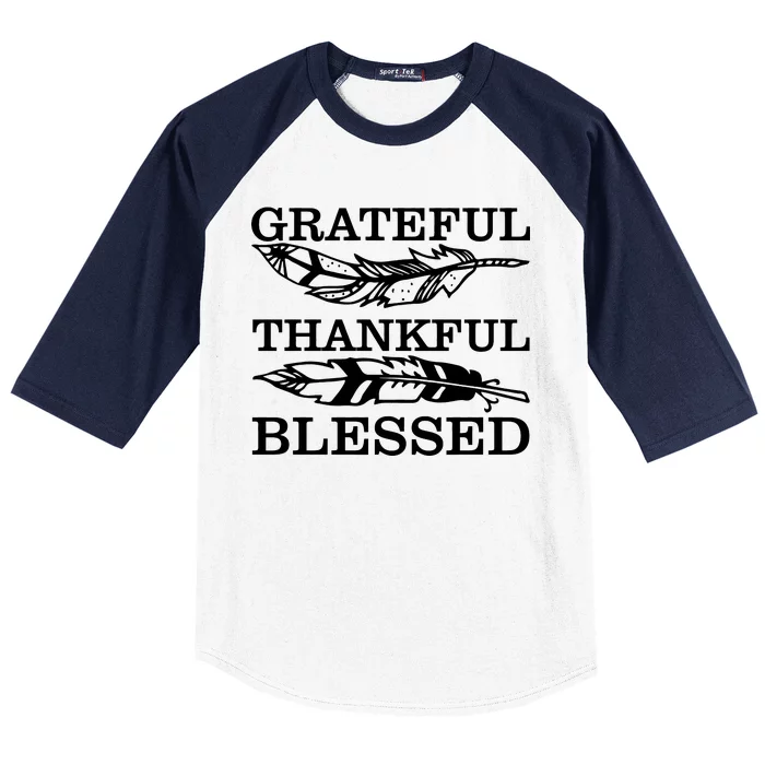 Grateful Thankful And Blessed Baseball Sleeve Shirt