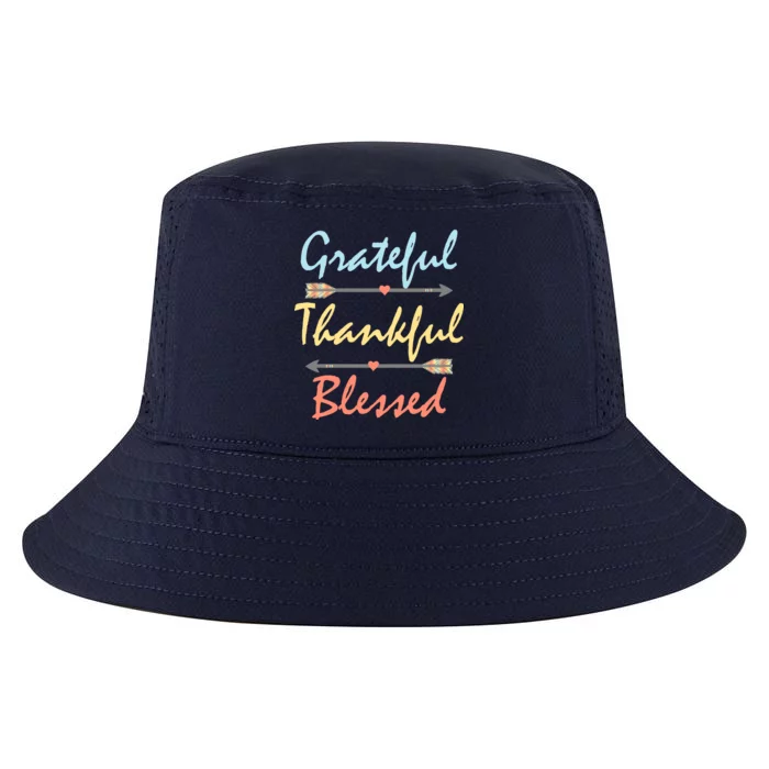 Grateful Thankful Blessed Colorful Thanksgiving Cool Comfort Performance Bucket Hat